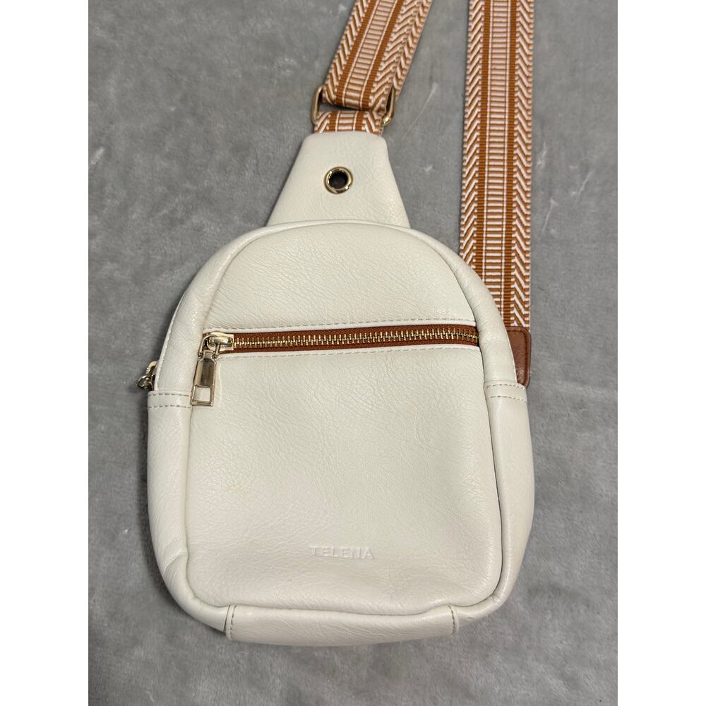 Telena Ivory Sling Bag Crossbody Backpack Adjustable Woven Strap - Picture 2 of 8